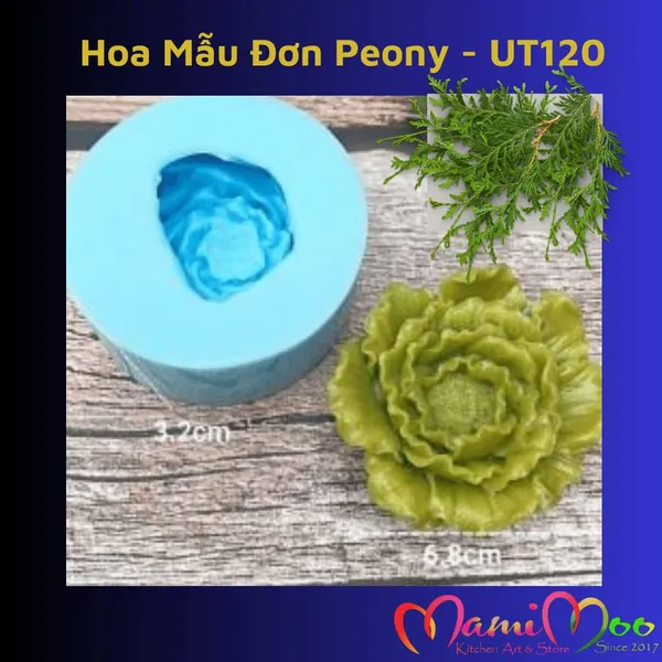 Khuôn Silicon Hoa Mẫu Đơn Hàn Quốc (mẫu cũ) - UT120
