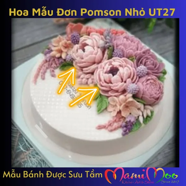 Khuôn Silicon Hoa Mẫu Đơn Hàn Quốc Pomson Nhỏ - UT27