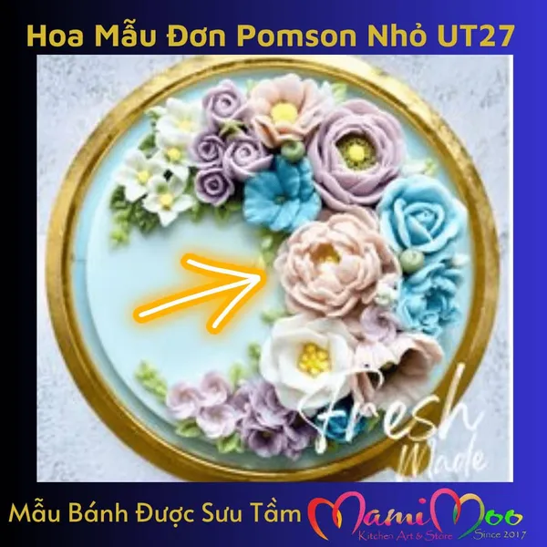 Khuôn Silicon Hoa Mẫu Đơn Hàn Quốc Pomson Nhỏ - UT27