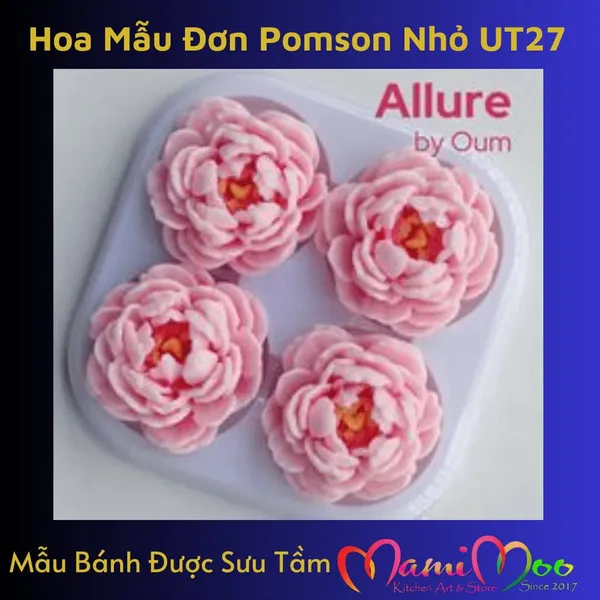 Khuôn Silicon Hoa Mẫu Đơn Hàn Quốc Pomson Nhỏ - UT27