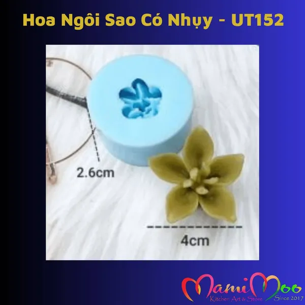 Khuôn silicon hoa ngôi sao có nhụy - UT152