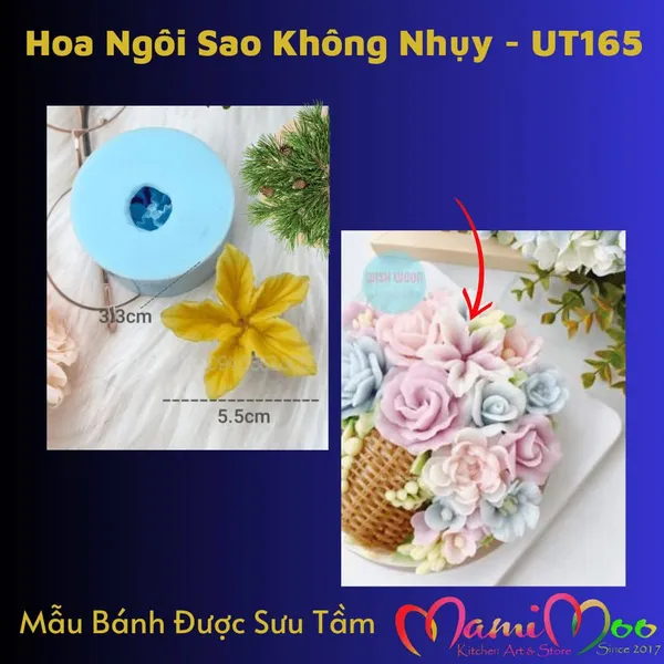 Khuôn Silicon Hoa Ngôi Sao Cánh Nhăn - UT165