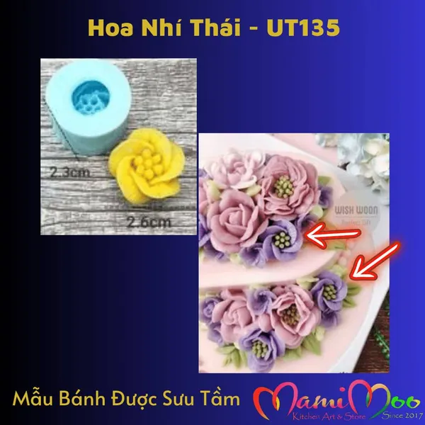 Khuôn Silicon Hoa Nhí Thái - UT135