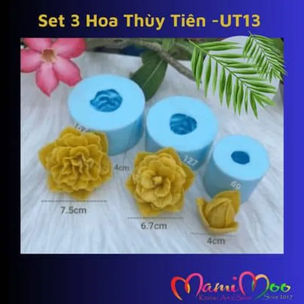Set Khuôn Silicon 3 Hoa Thủy Tiên - UT13