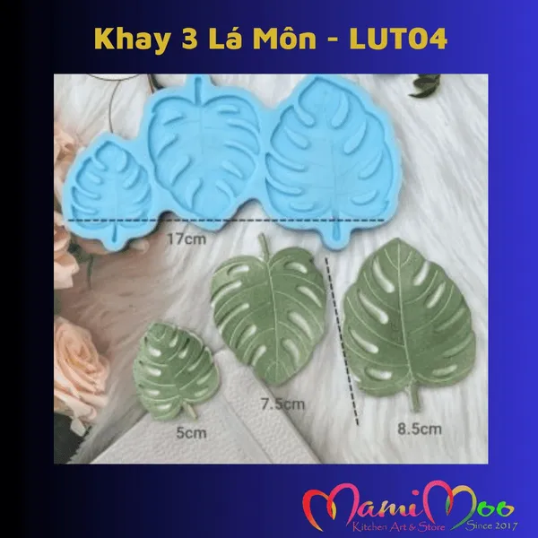 Khuôn Silicon Vỉ 3 Lá Trầu Bà - LUT04