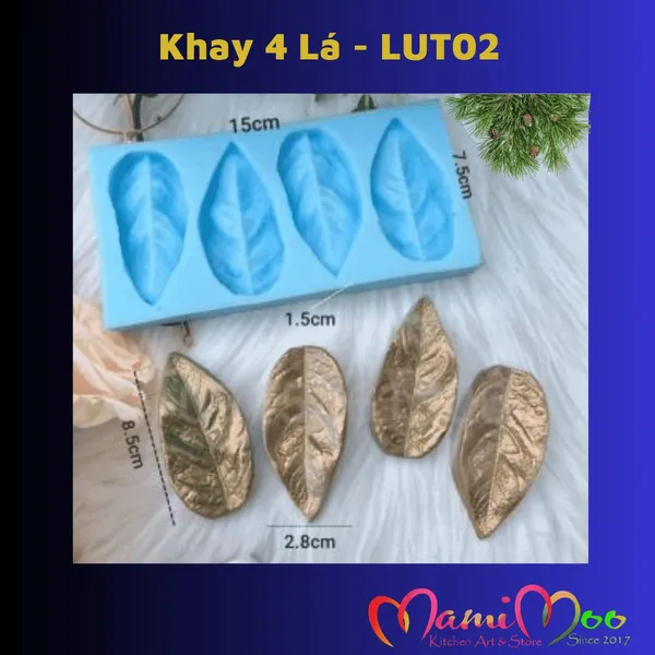 Khuôn Silicon Vỉ 4 lá hồng - LUT02