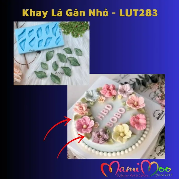 Khuôn Silicon Khay Lá Gân Nhỏ - LUT283