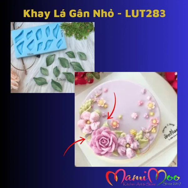 Khuôn Silicon Khay Lá Gân Nhỏ - LUT283
