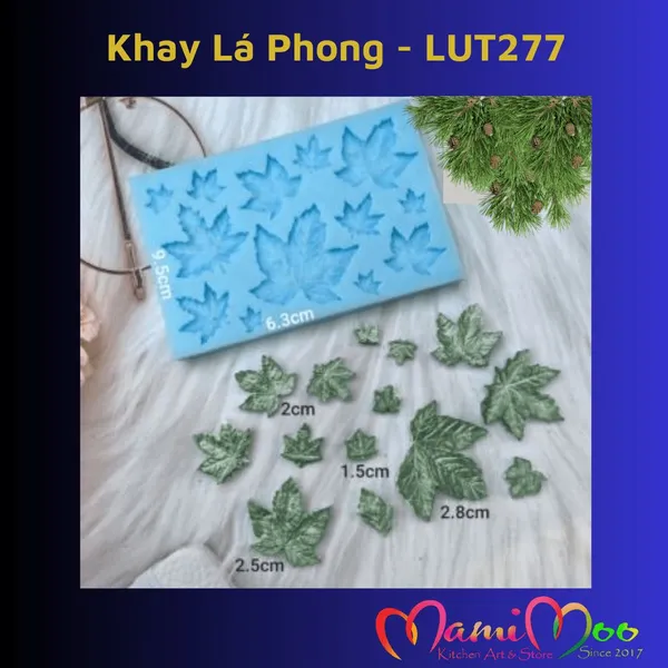 Khuôn Silicon Khay Lá Phong HCN - LUT277
