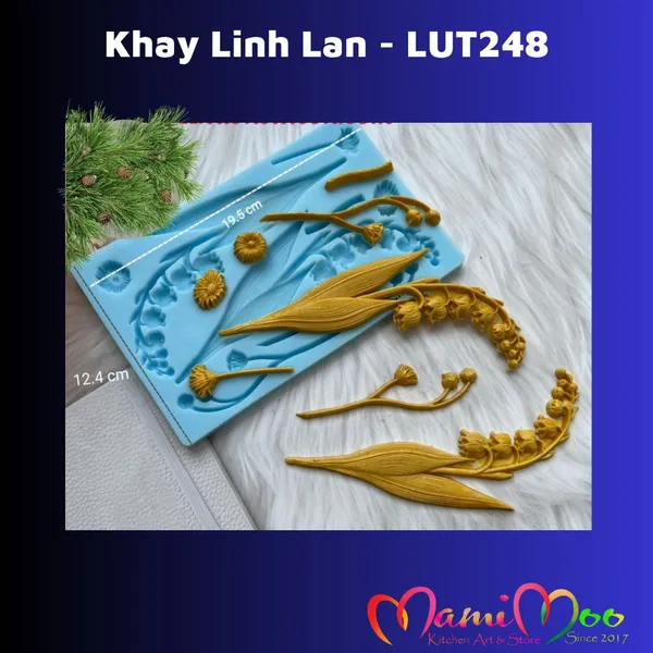 Khuôn silicon 4D khay linh lan trang trí bánh rau câu - LUT248
