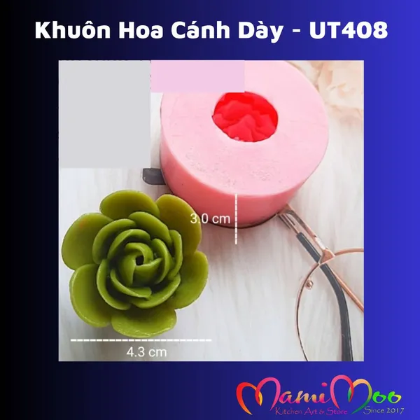 Khuôn silicon 4D hoa cánh dày trang trí bánh rau câu - UT408