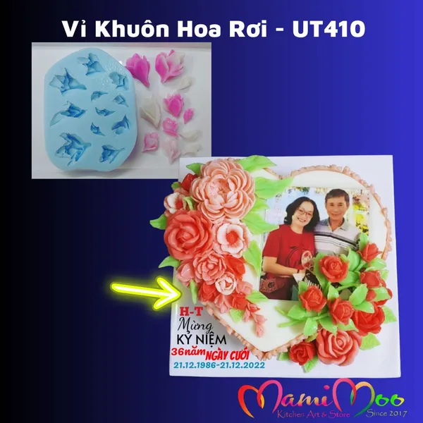 Khuôn Silicon Vỉ Hoa Rơi - UT410