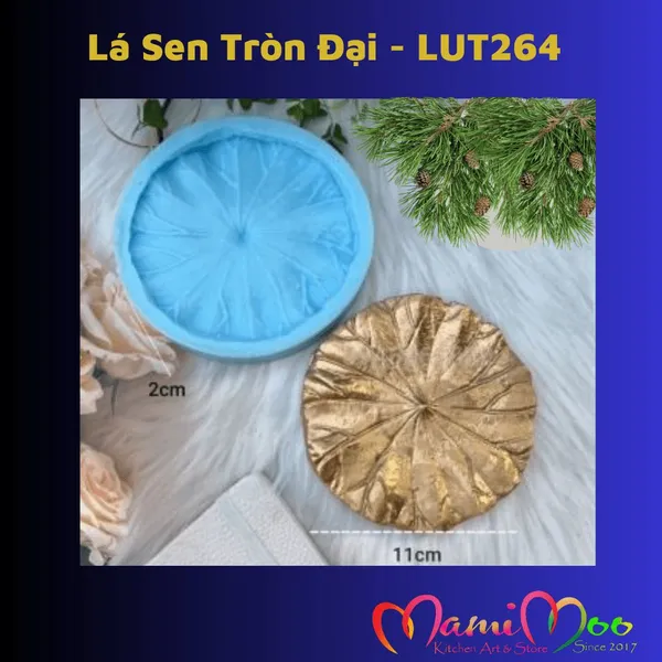 Khuôn Silicon Lá Sen Tròn Đại - LUT264