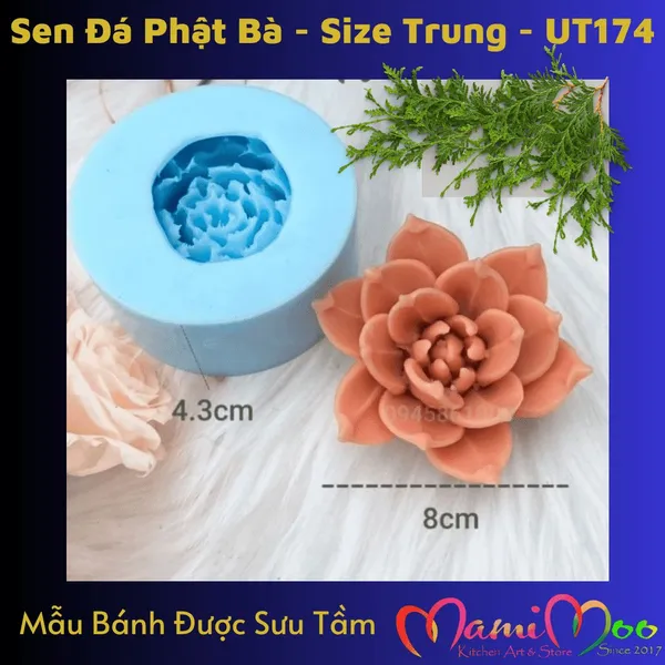 Khuôn Silicon Sen Đá Phật Bà Size Trung - UT174