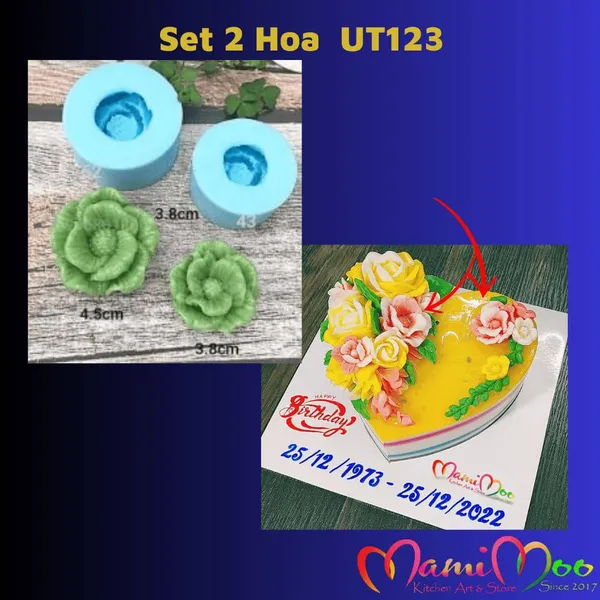 Khuôn Silicon Set 2 Hoa Thái - UT123