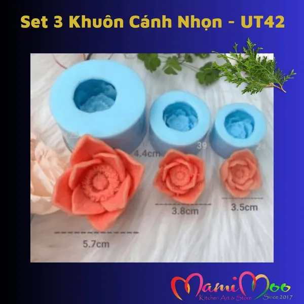 Khuôn Silicon Set 3 Bông Hoa Cánh Sao - UT42