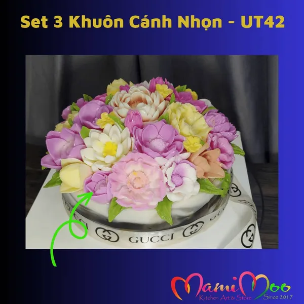 Khuôn Silicon Set 3 Bông Hoa Cánh Sao - UT42