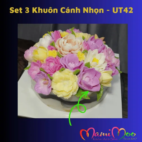 Khuôn Silicon Set 3 Bông Hoa Cánh Sao - UT42