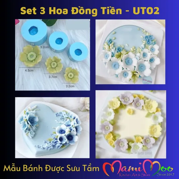 Set 3 khuôn hoa cúc đồng tiền - UT02