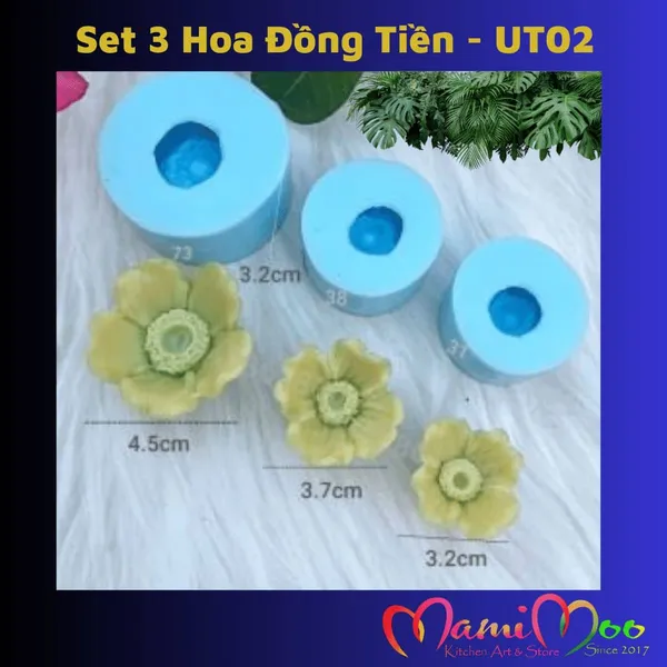 Set 3 khuôn hoa cúc đồng tiền - UT02