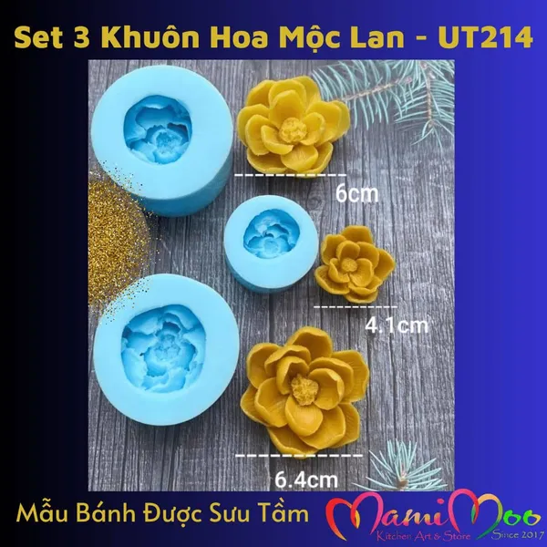 Khuôn Silicon Set 3 Khuôn Hoa Mộc Lan Nở - UT214