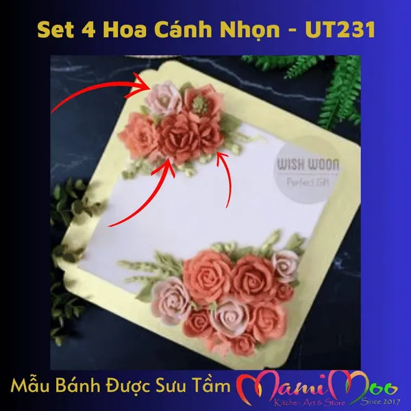 Khuôn Silicon Set 4 Hoa Cánh Nhọn Thái - UT231