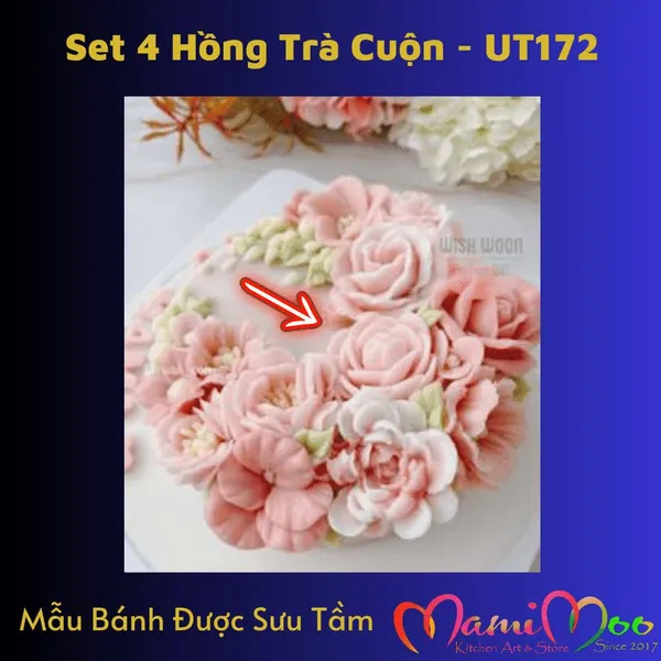 Khuôn Silicon Set 4 Khuôn Hồng Trà Cuộn Tròn - UT172