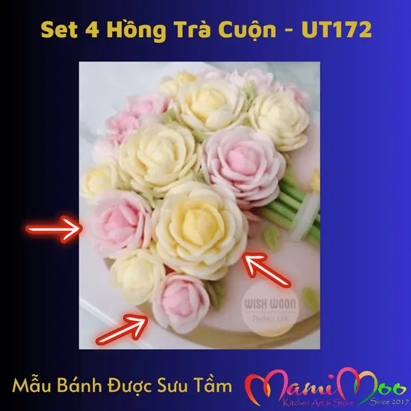 Khuôn Silicon Set 4 Khuôn Hồng Trà Cuộn Tròn - UT172