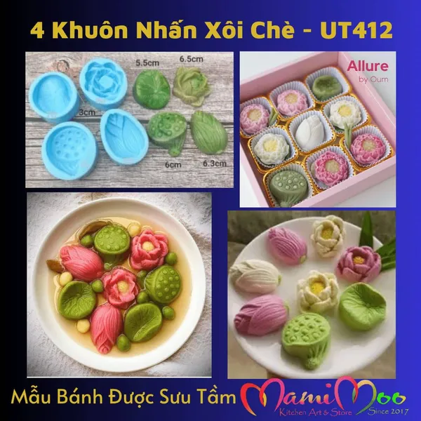 Khuôn Silicon 4 Khuôn Nhấn Xôi Chè - UT412