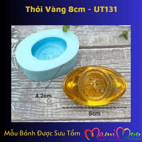 Khuôn Silicon Thỏi Vàng Lớn 8cm - UT131