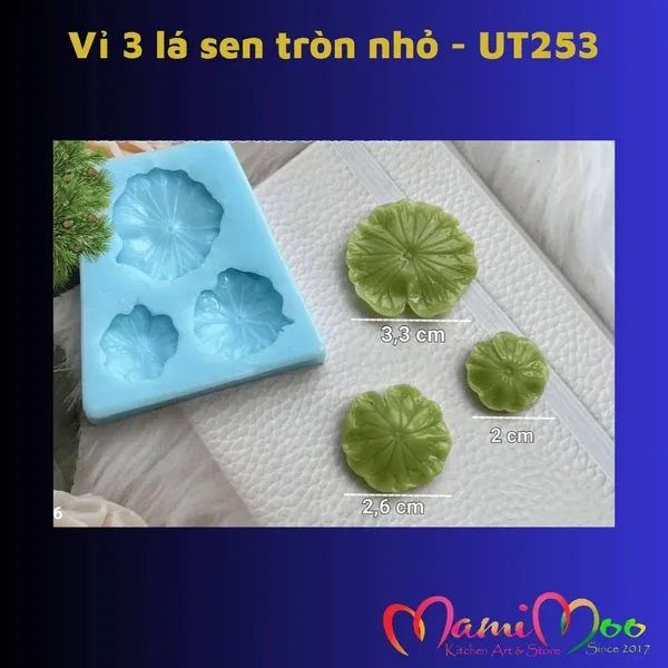 Khuôn Silicon Vỉ 3 Lá Sen Tròn Nhỏ - LUT253