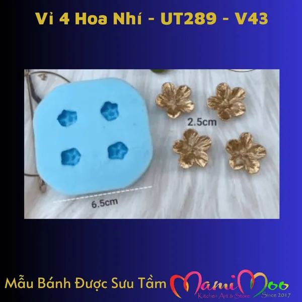 Khuôn Silicon Vỉ 4 Hoa Nhí - UT289