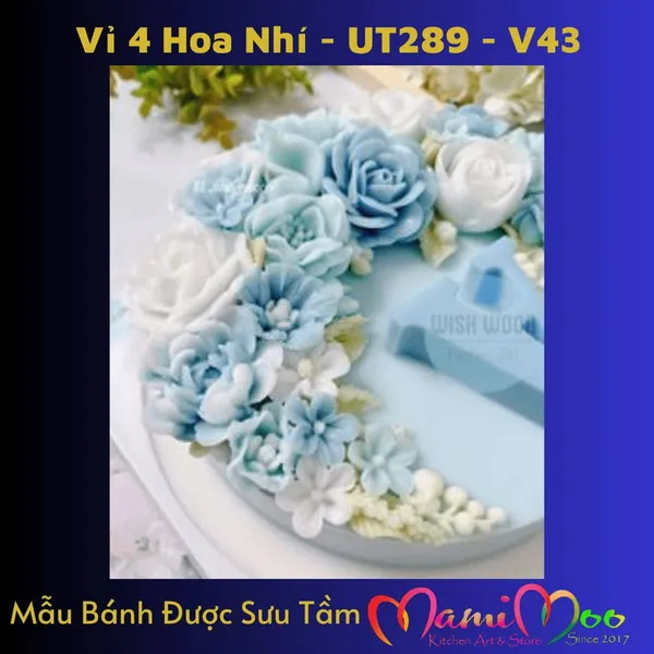 Khuôn Silicon Vỉ 4 Hoa Nhí - UT289