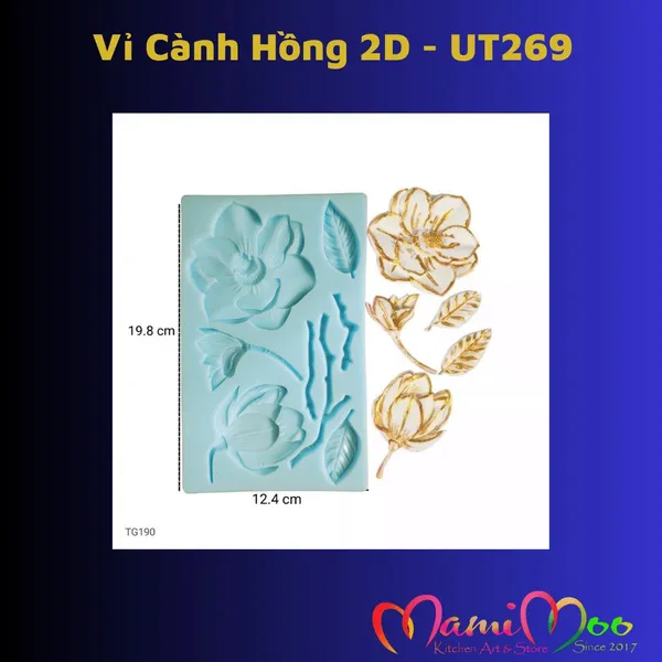 Khuôn Silicon Vỉ Cành Hoa Mai 2D - UT269