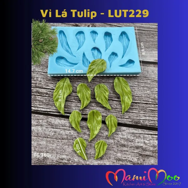 Khuôn Silicon Vỉ Lá Tulip - LUT229