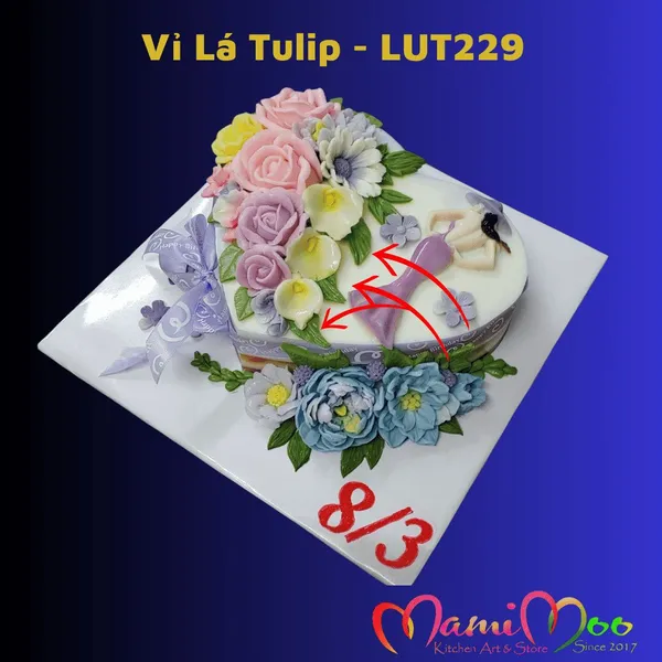 Khuôn Silicon Vỉ Lá Tulip - LUT229