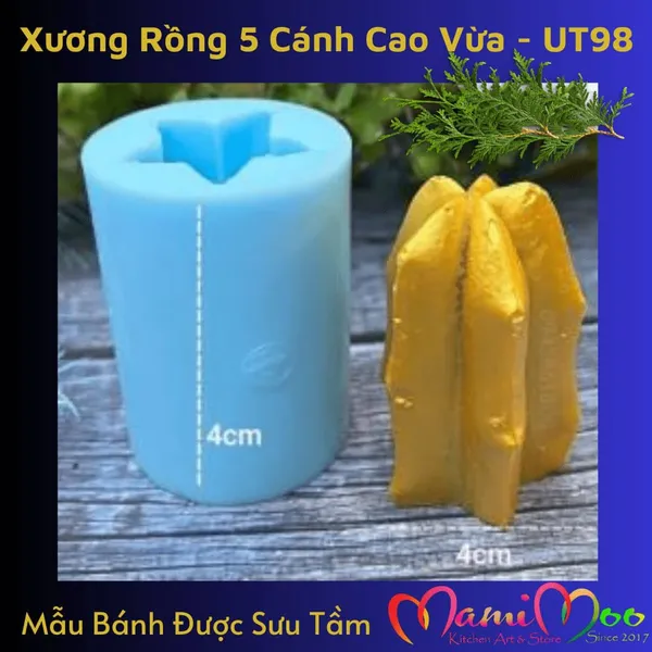 Khuôn Silicon Xương Rồng 5 Cánh Cao - UT98