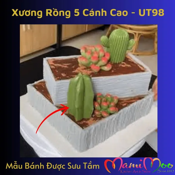 Khuôn Silicon Xương Rồng 5 Cánh Cao - UT98