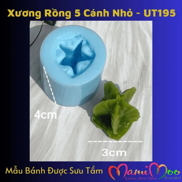Khuôn Silicon Xương Rồng 5 Cánh Nhỏ - UT195