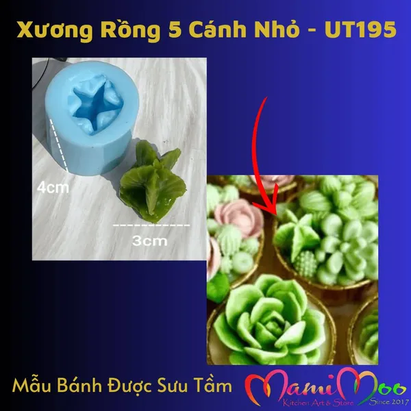 Khuôn Silicon Xương Rồng 5 Cánh Nhỏ - UT195