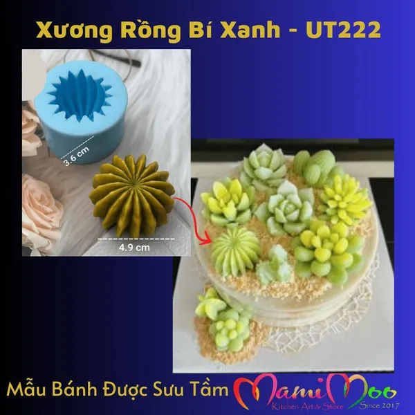 Khuôn Silicon Xương Rồng Bí Xanh - UT222