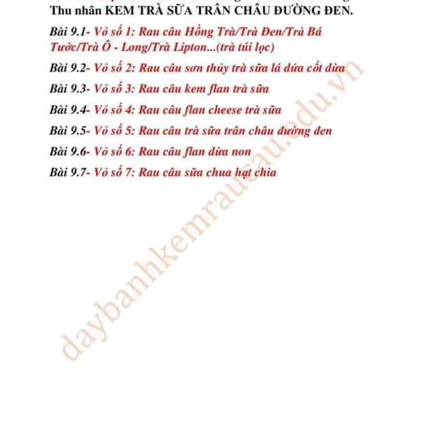 Lớp Rau Câu Trung Thu Nhân Kem Trà Sữa Trân Châu