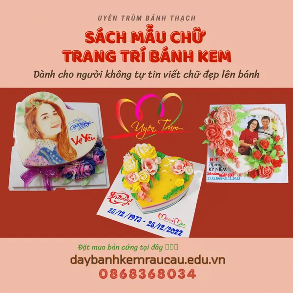 Sách mẫu chữ trang trí bánh kem