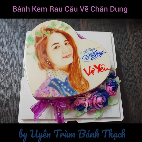 Bánh Rau Câu Vẽ Chân Dung THEO YÊU CẦU size 24cm