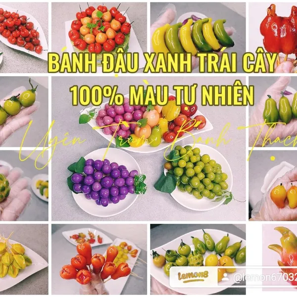 Lớp Bánh Rau Câu Trái Cây Đậu Xanh Màu Tự Nhiên