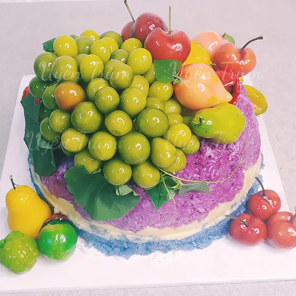 Lớp Bánh Rau Câu Trái Cây Đậu Xanh Màu Tự Nhiên