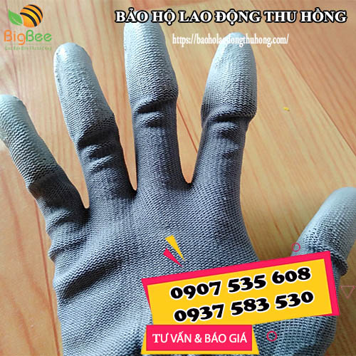 10 đầu ngón tay phủ PU của găng tay chống tĩnh điện 10 đầu ngón tay phủ PU của găng tay chống tĩnh điện