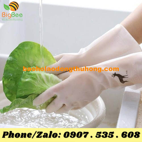 găng tay cao su trắng đục Latex siêu dai, chống hóa chất an toàn