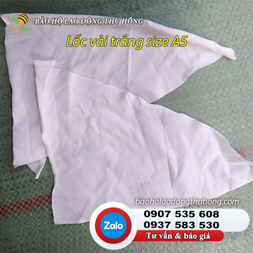 Mẫu vải lau trắng kích cỡ A5  Lốc vải trắng size A5 01