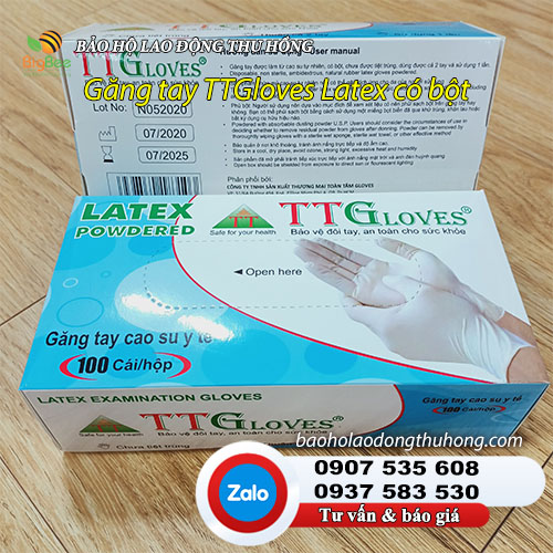 Hộp găng tay y tế TTgloves có bột Găng tay y tế TT Gloves có bột 01